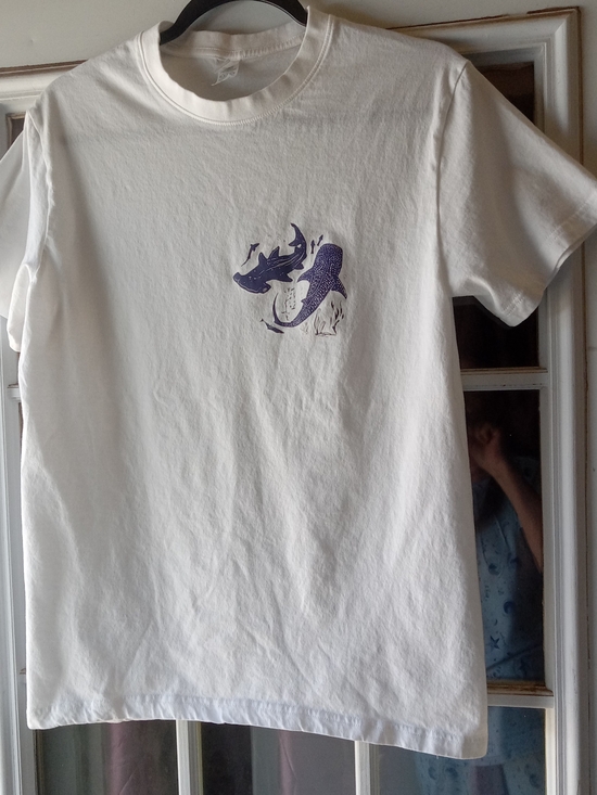 Caribbean Other - Caribbean White Short Sleeve Tee with Purple Whale Trio Graphic
